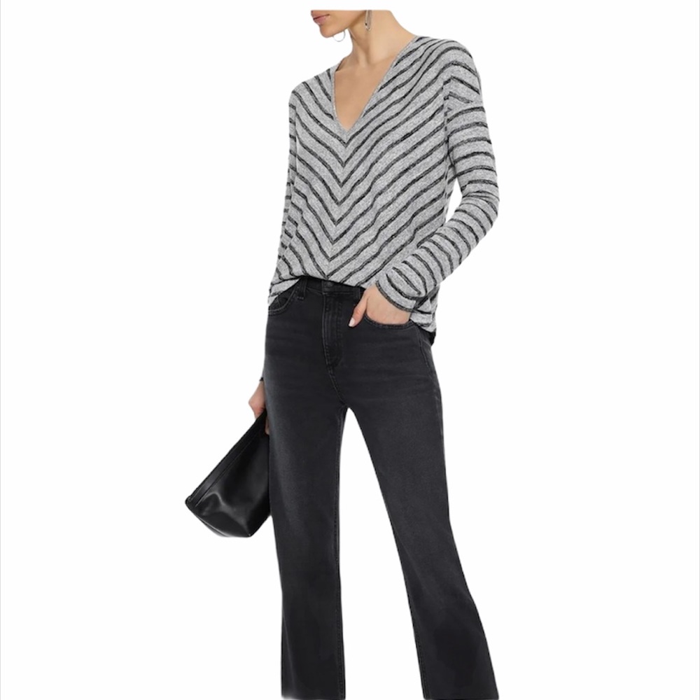 RAG & BONE Hudson striped brushed-jersey top